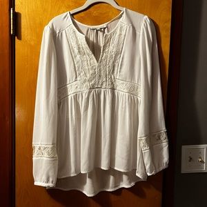 Daniel rainn white flowy blouse